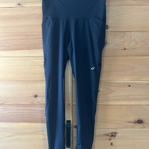 Asics Black Performance High Waisted Leggings Pockets Medium